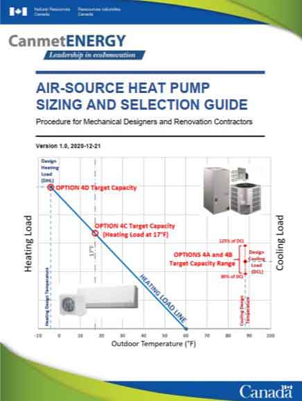 Air source heat pump sizing and selection toolkit